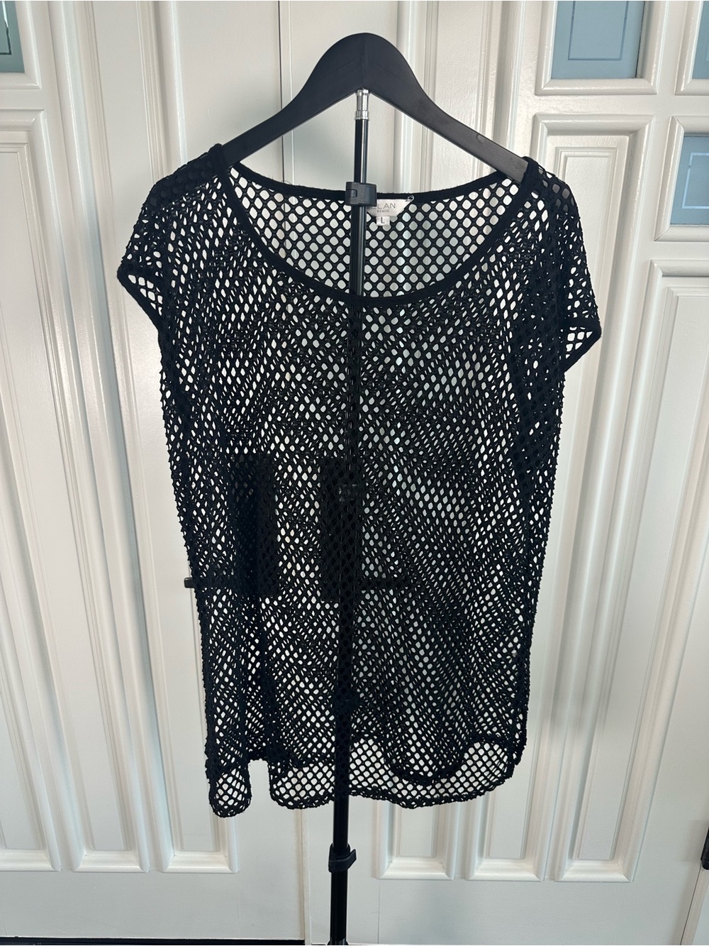 Elan Black Mesh Swim Coverup